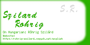 szilard rohrig business card
