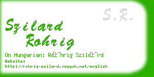 szilard rohrig business card